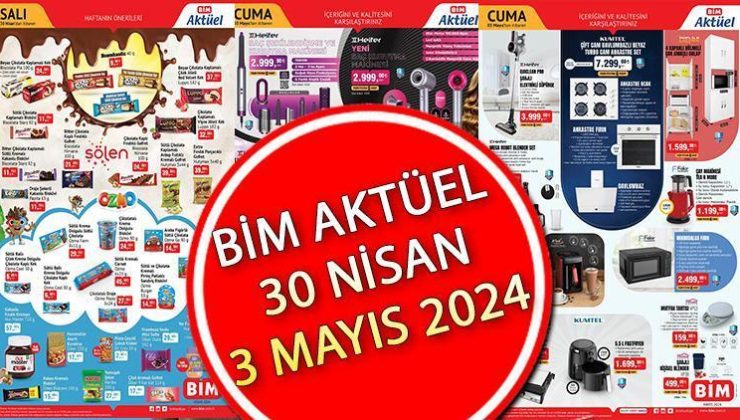 YARIN SATIŞTA ! BİM aktüel 30 Nisan- 3 Mayıs 2024 || 📌🛒Bim’de bu cuma gelecek ürünler neler? Saç Şekillendirici, Şarjlı Elektrikli Süpürge BİM’de…
