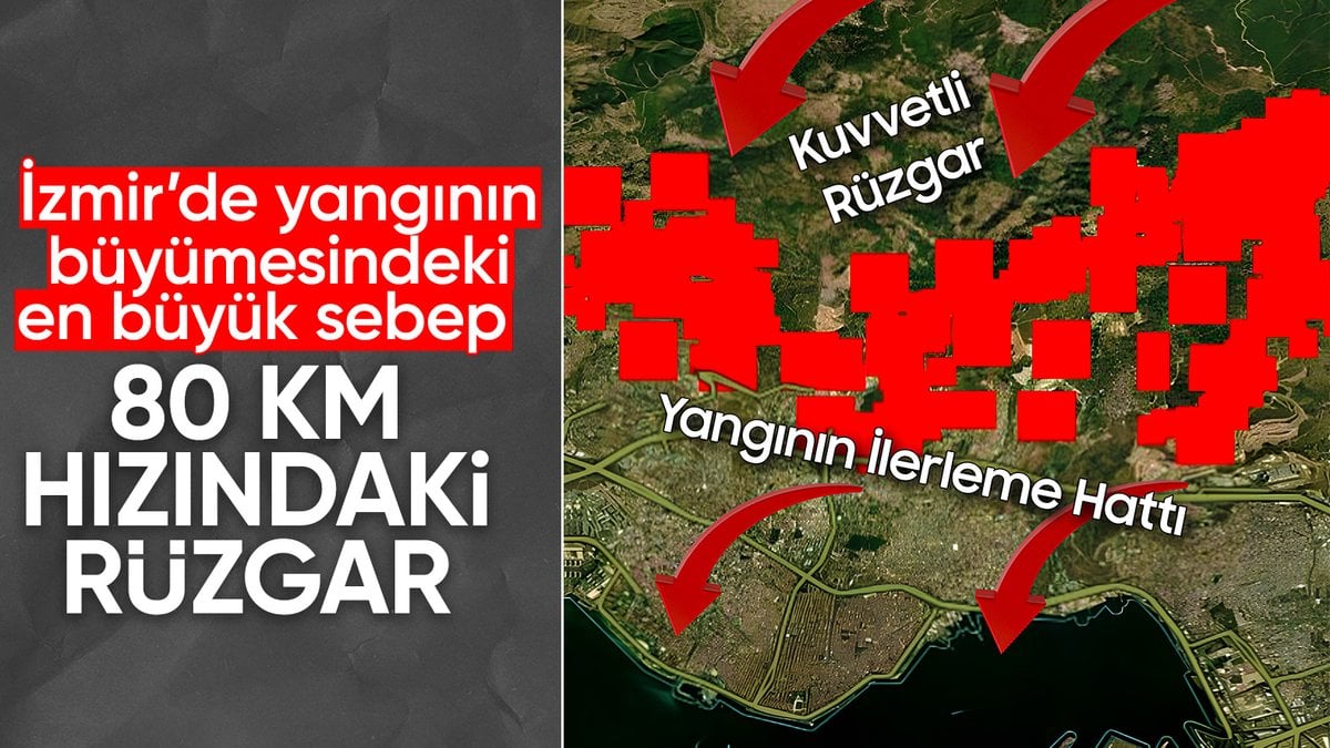 İzmir’deki yangının büyümesindeki sebep: 80 kilometre hızındaki rüzgarla kontrolden çıktı