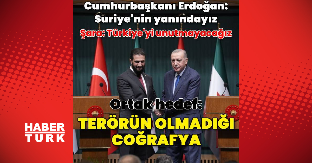 Cumhurbaşkanı Erdoğan ve Şara’dan ortak açıklamalar
