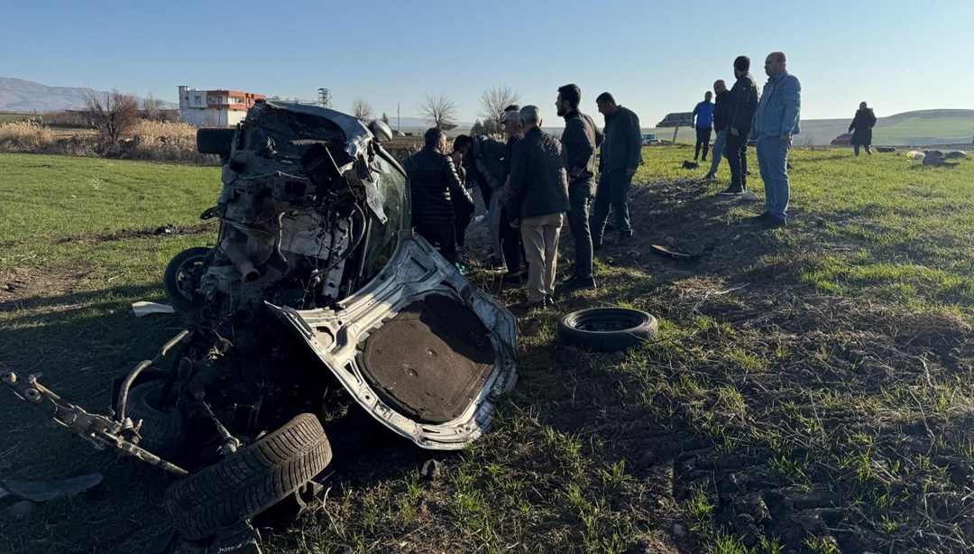 Diyarbakır’da takla atan otomobil hurdaya döndü: 2 yaralı